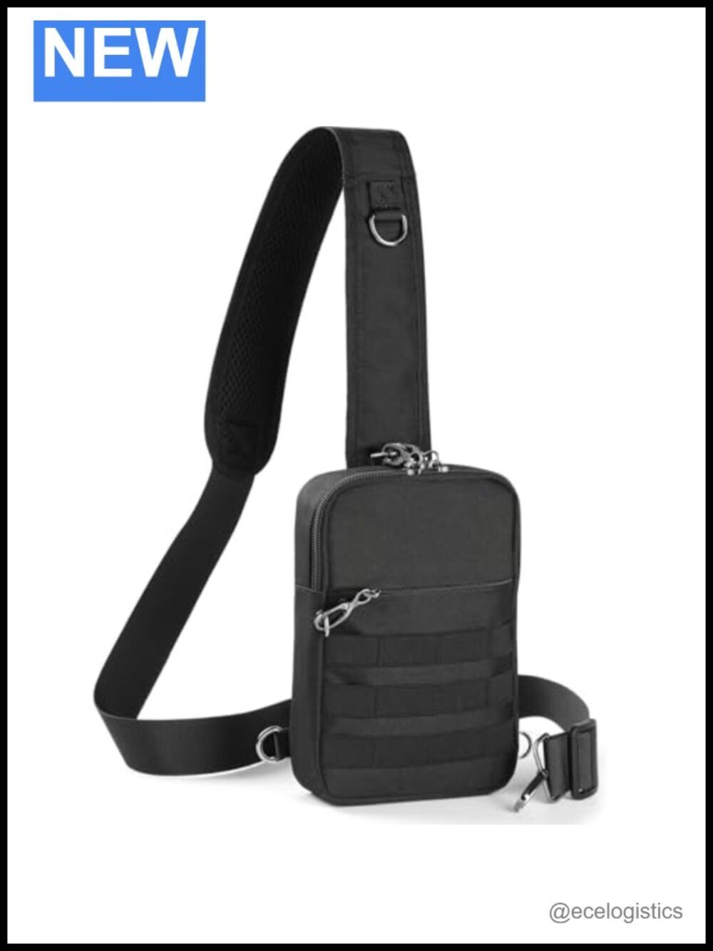 Tactical Anti Theft Crossbody Sling Bag with RFID Blocking Lockable Zipper